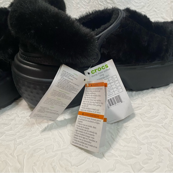 Crocs Stomp Lined Quilted Clog Black Men’s 12 Women’s 14 NEW - Picture 9 of 10